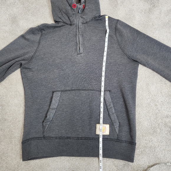 Hollister VTG Y2K 2000s Skater Half Zip Hooded Sweatshirt Grey Hoodie Size XL - Picture 12 of 16
